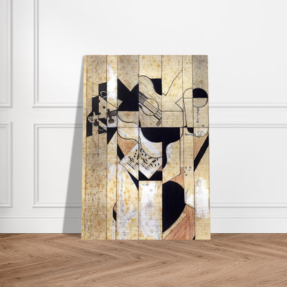 GUITAR AND GLASS 1912 - Juan Gris Brushed Aluminum Print - 70x100 cm / 28x40 inches | Juan Gris Aluminum Print | Juan Gris Prints