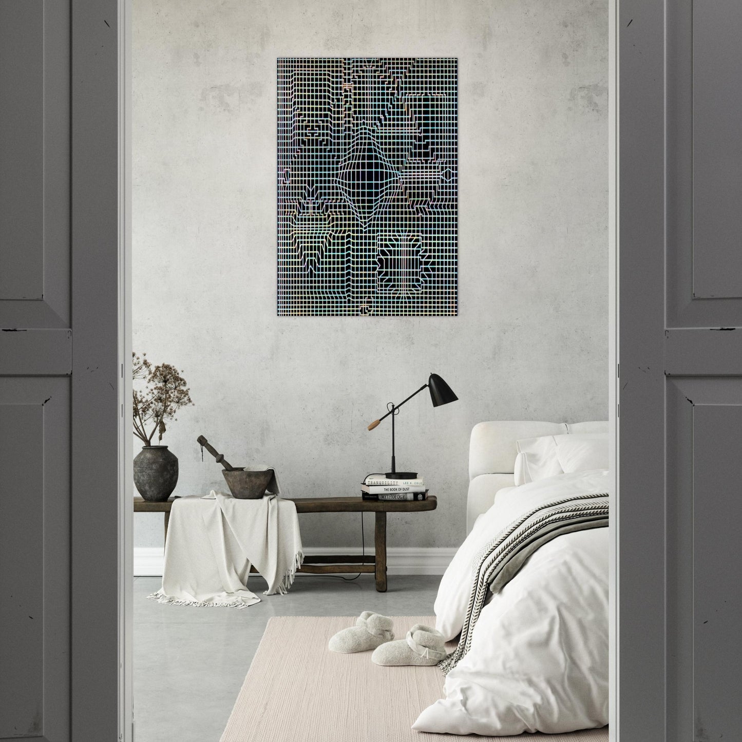 Biadan - 1959 - Victor Vasarely Brushed Aluminum Print - 70x100 cm / 28x40 inches | Victor Vasarely Aluminum Print | Victor Vasarely Prints