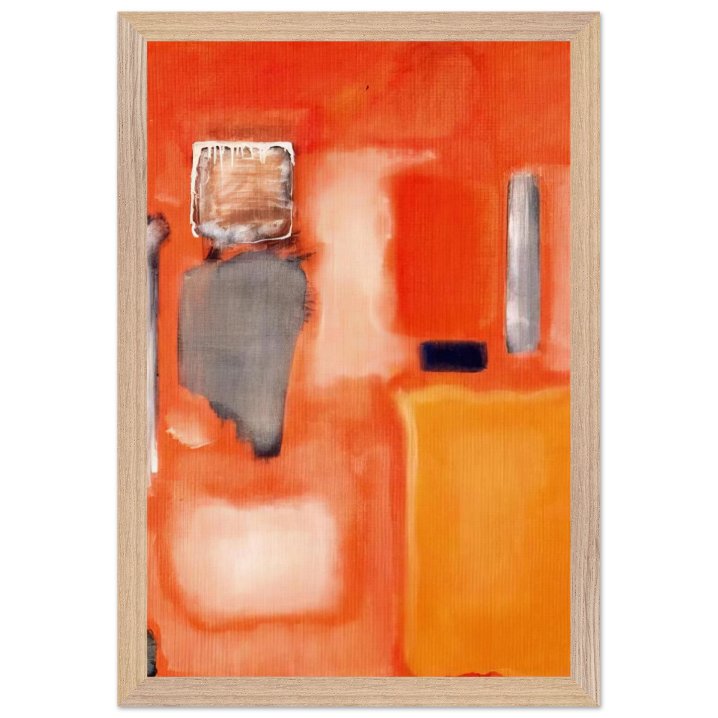 Mark Rothko - No. 19 - 1949 Wall Art - 60x80 cm / 24x32 inches - Premium Wooden Framed Poster With Fine Art Paper-canvas - White frame