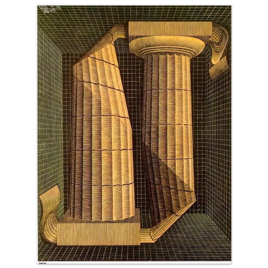 MC Escher - DORIC COLUMNS Wall Art - 21x29.7 cm / 8x12" - Fine Art Poster-canvas - -