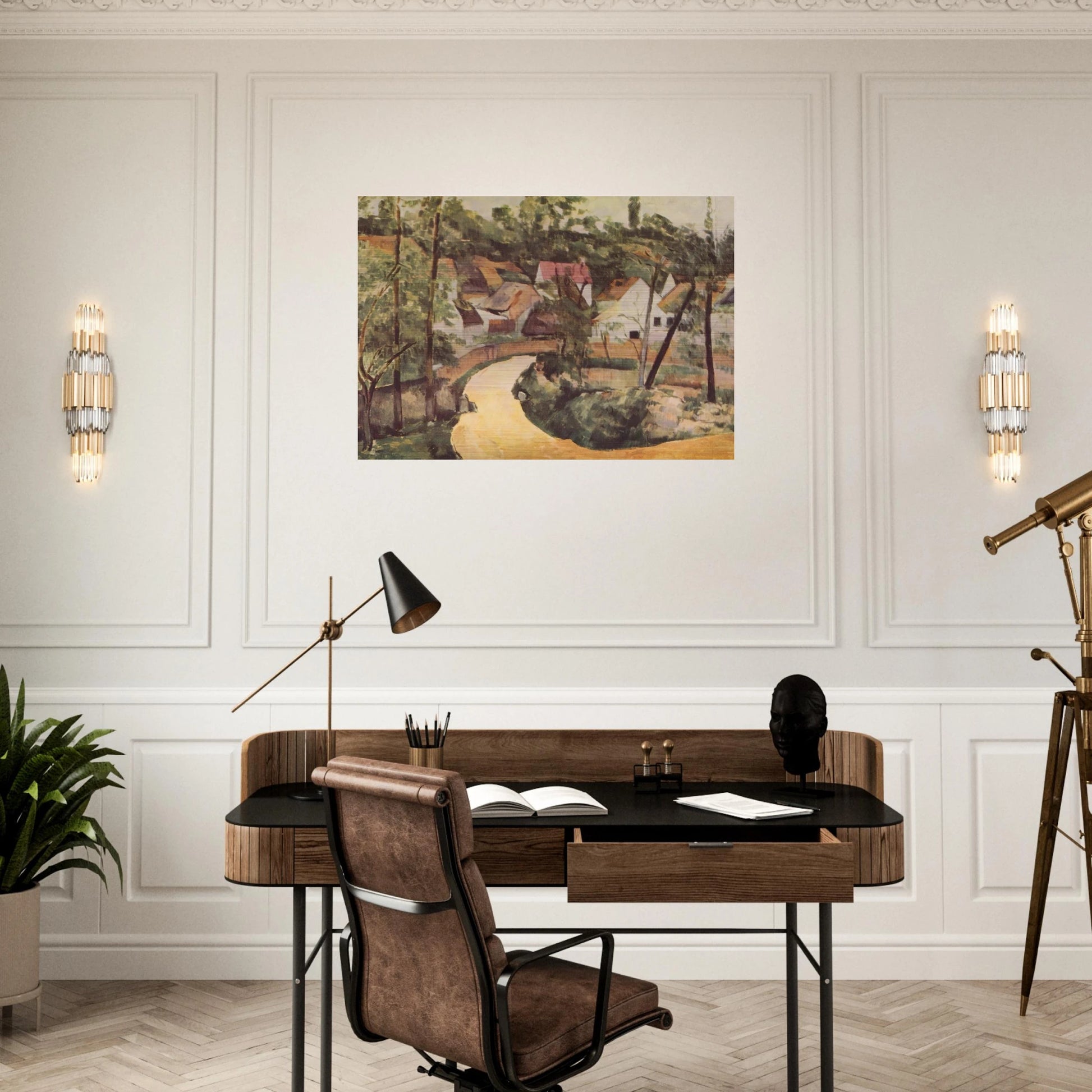 A Turn in the Road - Paul Cézanne Brushed Aluminum Print - 70x100 cm / 28x40 inches | Paul Cézanne Aluminum Print | Paul Cézanne Prints