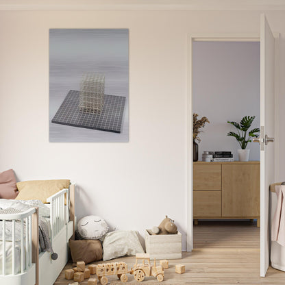 Modular cube. Base - Sol LeWitt Brushed Aluminum Print - 70x100 cm / 28x40 inches | Sol LeWitt Aluminum Print | Sol LeWitt Prints