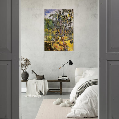 Corner of a garden Sun - Post-Impressionism - Natalia Goncharova Brushed Aluminum Print - 70x100 cm / 28x40 inches | Natalia Goncharova Aluminum Print | Natalia Goncharova Prints