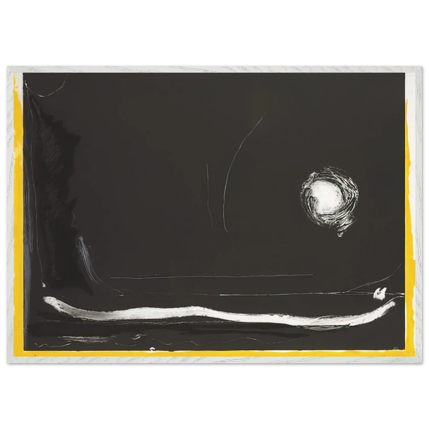 Helen Frankenthaler - Yellow Jack - 1985 Wall art - 45x60 cm / 18x24 Inches - Premium Wooden Framed Poster With Fine Art Paper - Wood frame