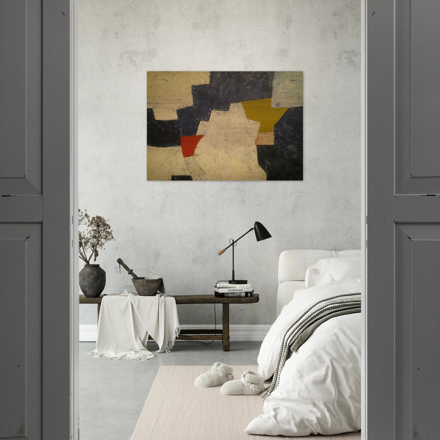 Composition - 1952 - Serge Poliakoff Brushed Aluminum Print - 70x100 cm / 28x40 inches | Serge Poliakoff Aluminum Print | Serge Poliakoff Prints