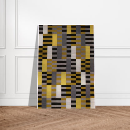 BLACK WHITE YELLOW 1926 - Anni Albers Brushed Aluminum Print - 70x100 cm / 28x40 inches | Anni Albers Aluminum Print | Anni Albers Prints