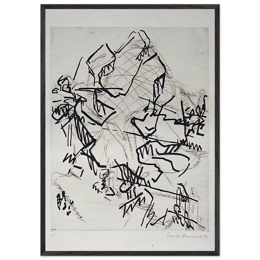 TREE AT TRETIRE II - Frank Auerbach 70x100 cm / 28x40 inches Framed Art Print – Black Wooden Frame