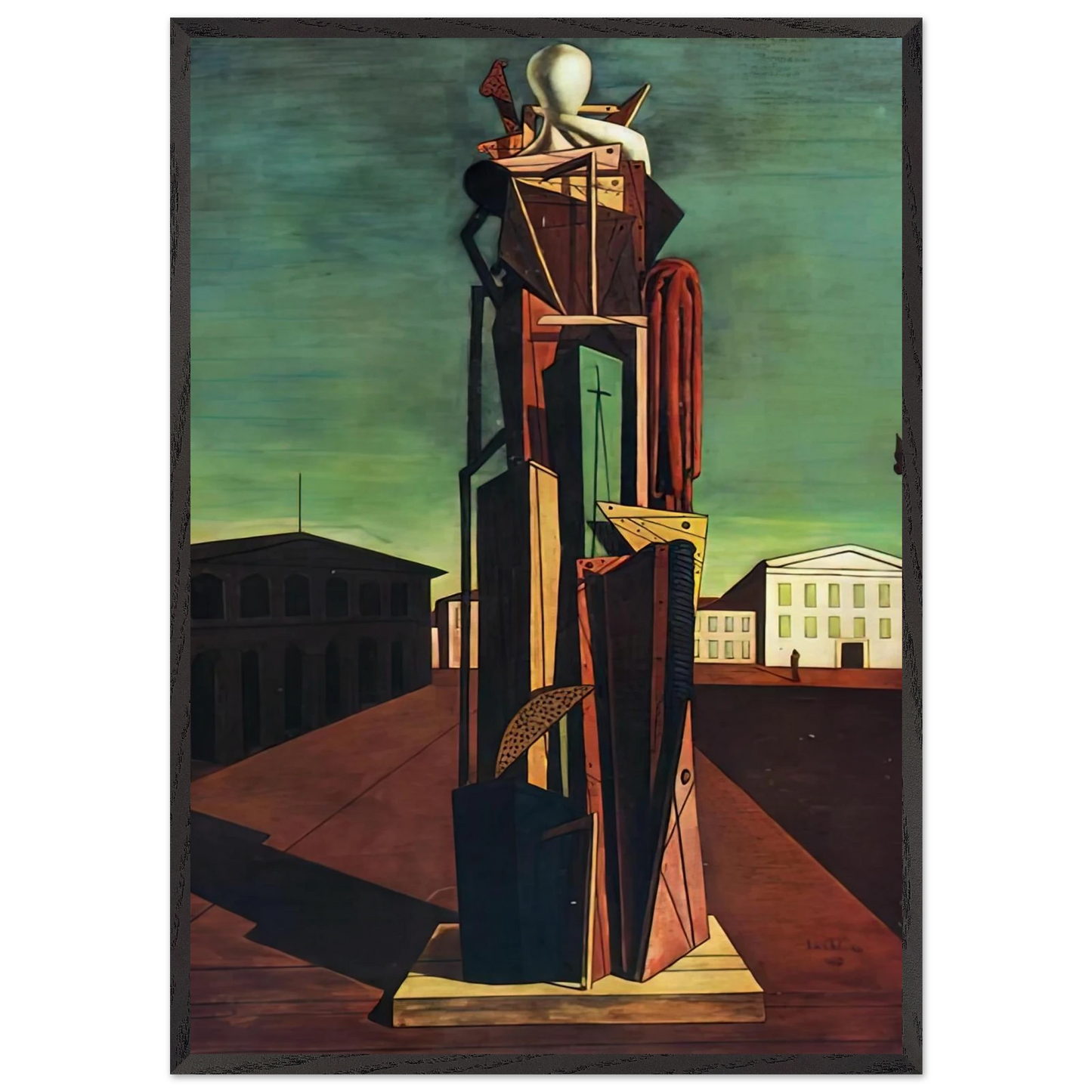 THE GREAT METAPHYSICIAN 1917 - Giorgio de Chirico 70x100 cm / 28x40 inches Framed Art Print – Black Wooden Frame