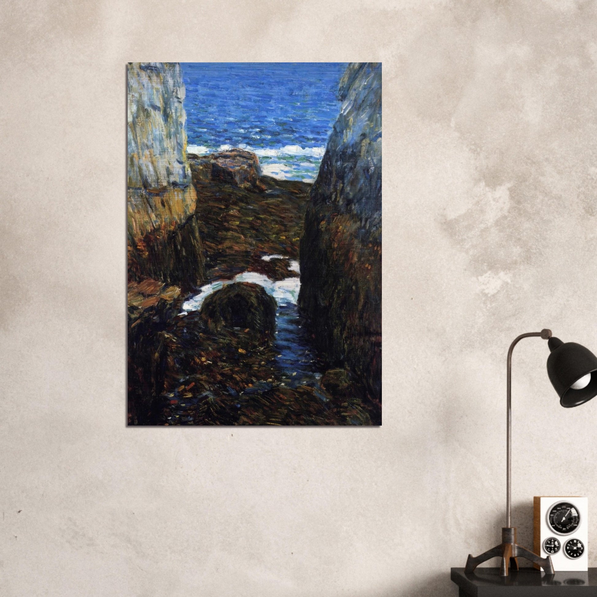 The North Gorge, Appledore, Isles of Shoals - Childe Hassam Brushed Aluminum Print - 70x100 cm / 28x40 inches | Childe Hassam Aluminum Print | Childe Hassam Prints