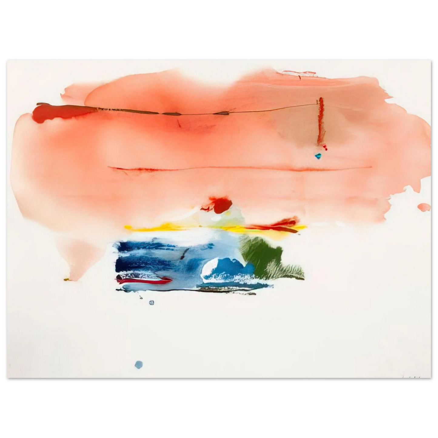 Helen Frankenthaler - Santa Fe II - 1986 Wall art - 30x40 cm / 12x16 inches - Premium Wooden Framed Poster With Fine Art Paper-canvas - Wood frame
