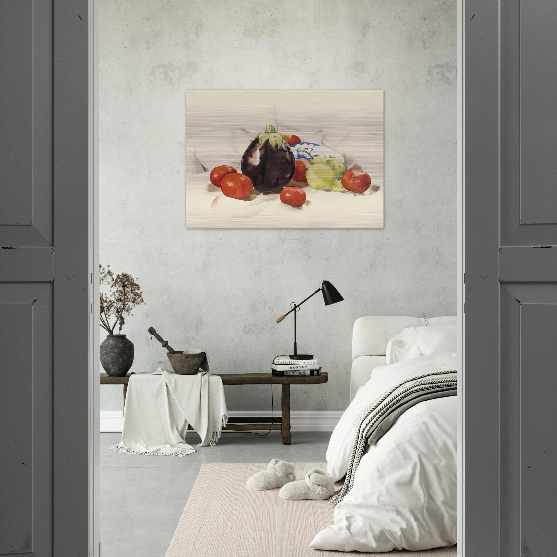 Eggplant and Tomatoes - 1926 - Charles Demuth Brushed Aluminum Print - 70x100 cm / 28x40 inches | Charles Demuth Aluminum Print | Charles Demuth Prints