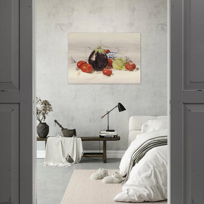 Eggplant and Tomatoes - 1926 - Charles Demuth Brushed Aluminum Print - 70x100 cm / 28x40 inches | Charles Demuth Aluminum Print | Charles Demuth Prints