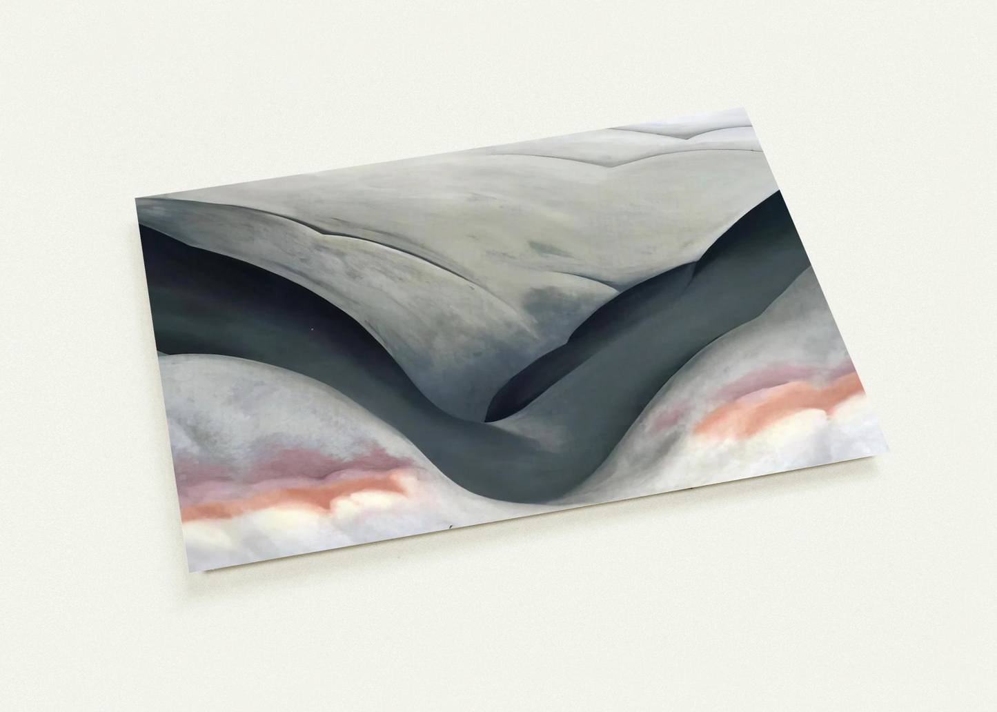 Black Place, Grey and Pink By Georgia O'Keeffe Pack of 10 Post Cards | Georgia O'Keeffe Post Cards | A6 (10.5 x 14.8 cm) - 4.1 x 5.8 inches