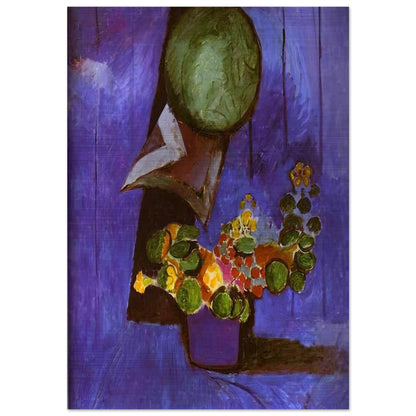 FLOWERS AND CERAMIC PLATE - Henri Matisse Brushed Aluminum Print - 70x100 cm / 28x40 inches | Henri Matisse Aluminum Print | Henri Matisse Prints