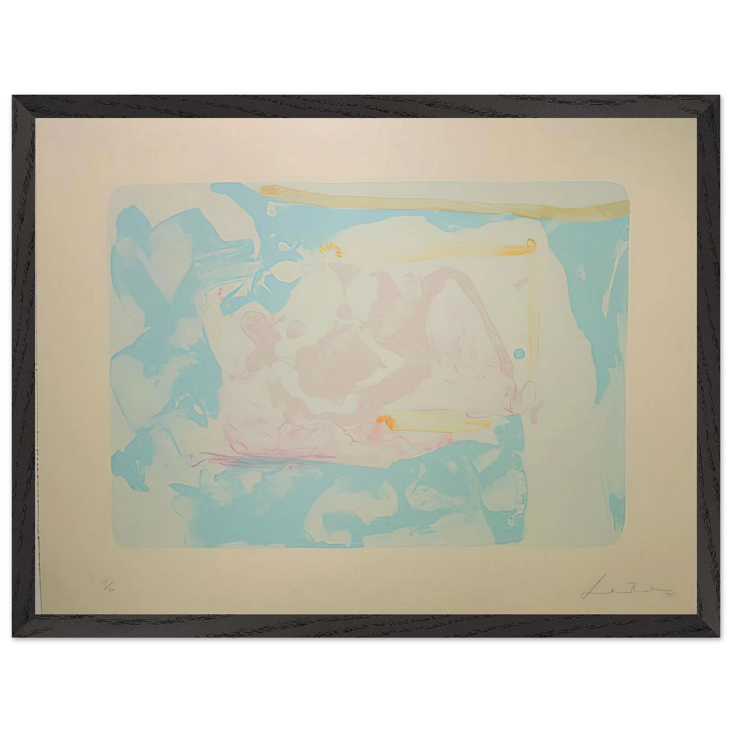 Helen Frankenthaler - Reflections III - 1995 Wall art - 45x60 cm / 18x24 inches - Premium Wooden Framed Poster With Fine Art Paper-canvas - Black frame