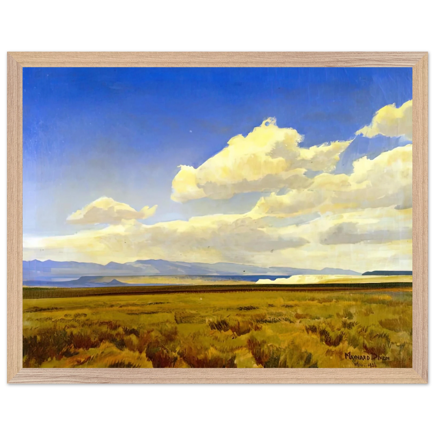 Maynard Dixon - WIND OF WYOMING 1936 Wall art - 30x40 cm / 12x16 inches - Premium Wooden Framed Poster With Fine Art Paper-canvas - Black frame