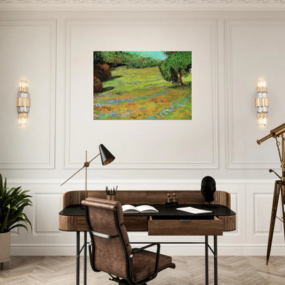 Sunny Lawn in a Public Park - Vincent van Gogh Brushed Aluminum Print - 70x100 cm / 28x40 inches | Vincent van Gogh Aluminum Print | Vincent van Gogh Prints