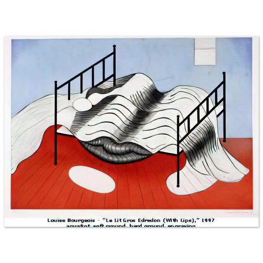 Louise Bourgeois - THE BIG BED WITH QUILT 1997  75x100 cm / 30x40inches Fine Art Poster