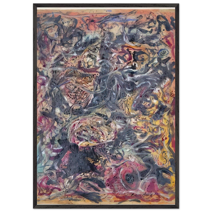 PATTERN - Jackson Pollock 70x100 cm / 28x40 inches Framed Art Print – Black Wooden Frame