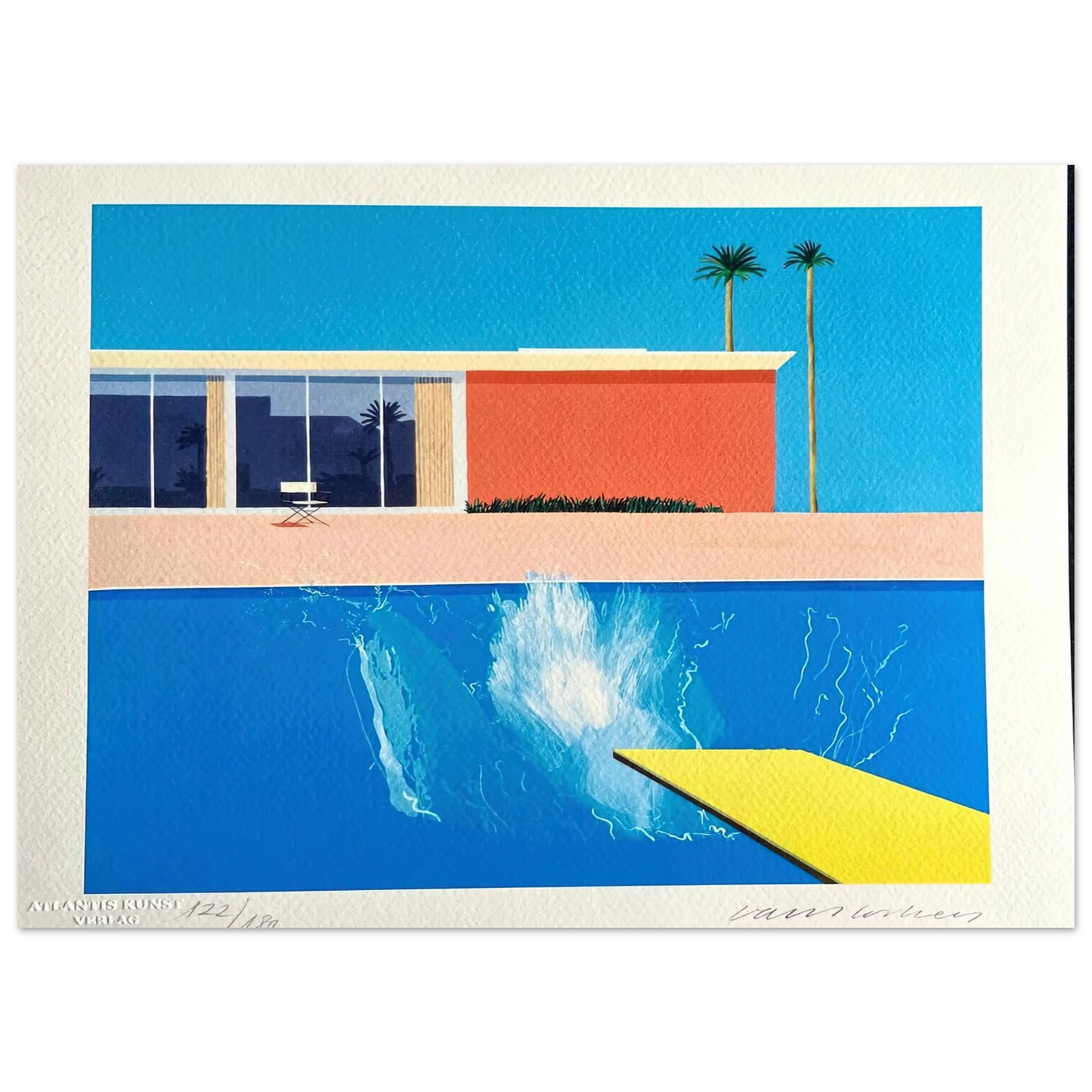 David Hockney - David Hockney Wall art - A2 (42 x 59.4  cm) - Premium Wooden Framed Poster With Fine Art Paper-canvas - White frame