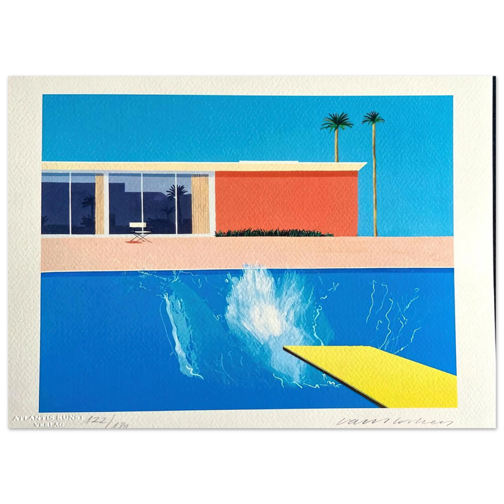 David Hockney - David Hockney Wall art - A2 (42 x 59.4  cm) - Premium Wooden Framed Poster With Fine Art Paper-canvas - White frame