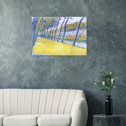 CANAL IN FLANDERS 1894 - Theo van Rysselberghe Brushed Aluminum Print - 70x100 cm / 28x40 inches | Theo van Rysselberghe Aluminum Print | Theo van Rysselberghe Prints