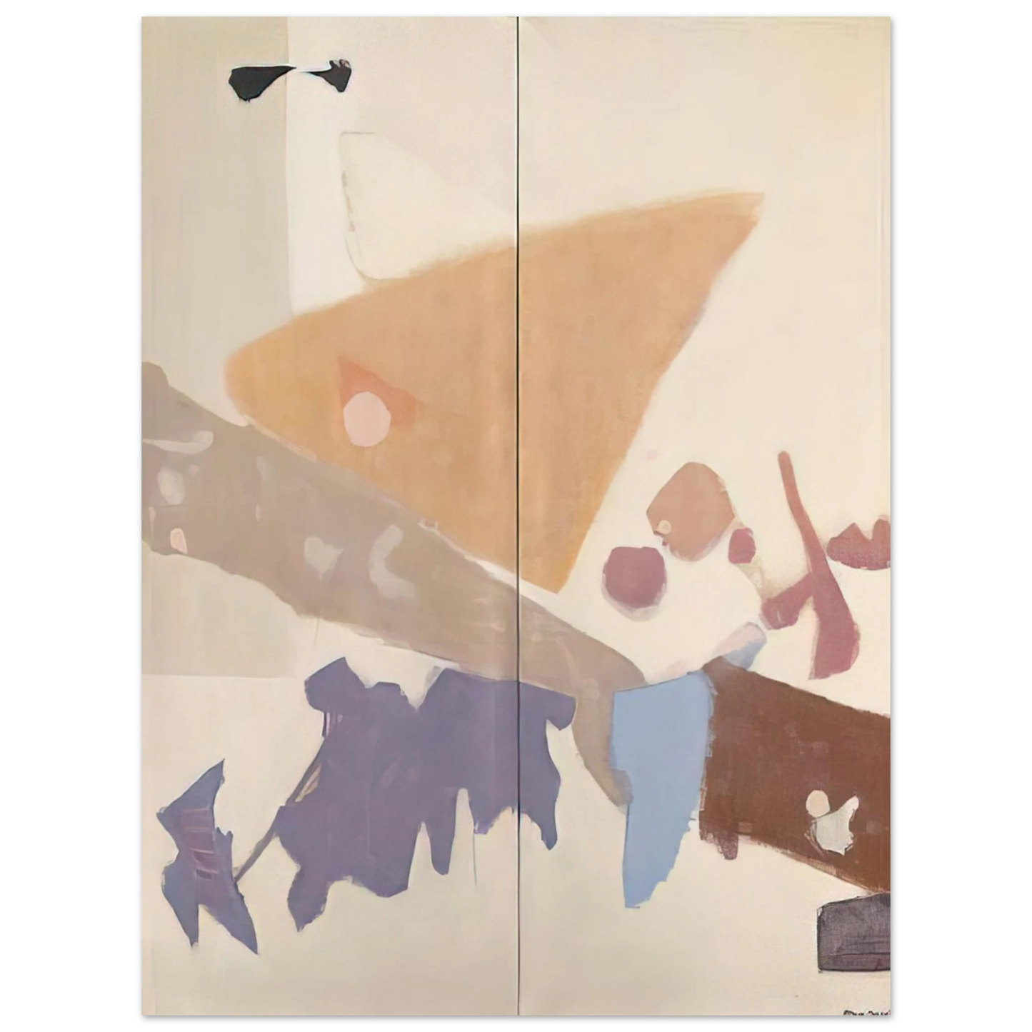 Kenzo Okada - Screen I diptych - 1955  75x100 cm / 30x40inches Fine Art Poster