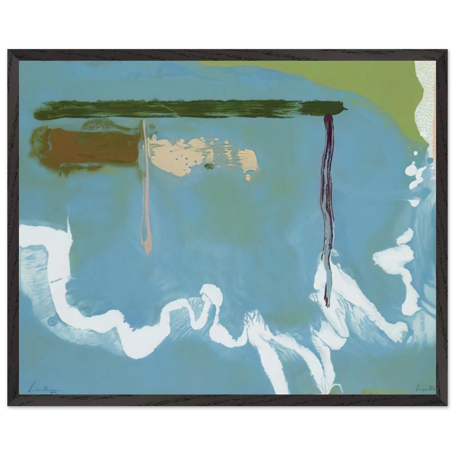 Helen Frankenthaler - Skywriting - 1997 Wall art - 20x25 cm / 8x10 inches - Premium Wooden Framed Poster With Fine Art Paper-canvas - Black frame
