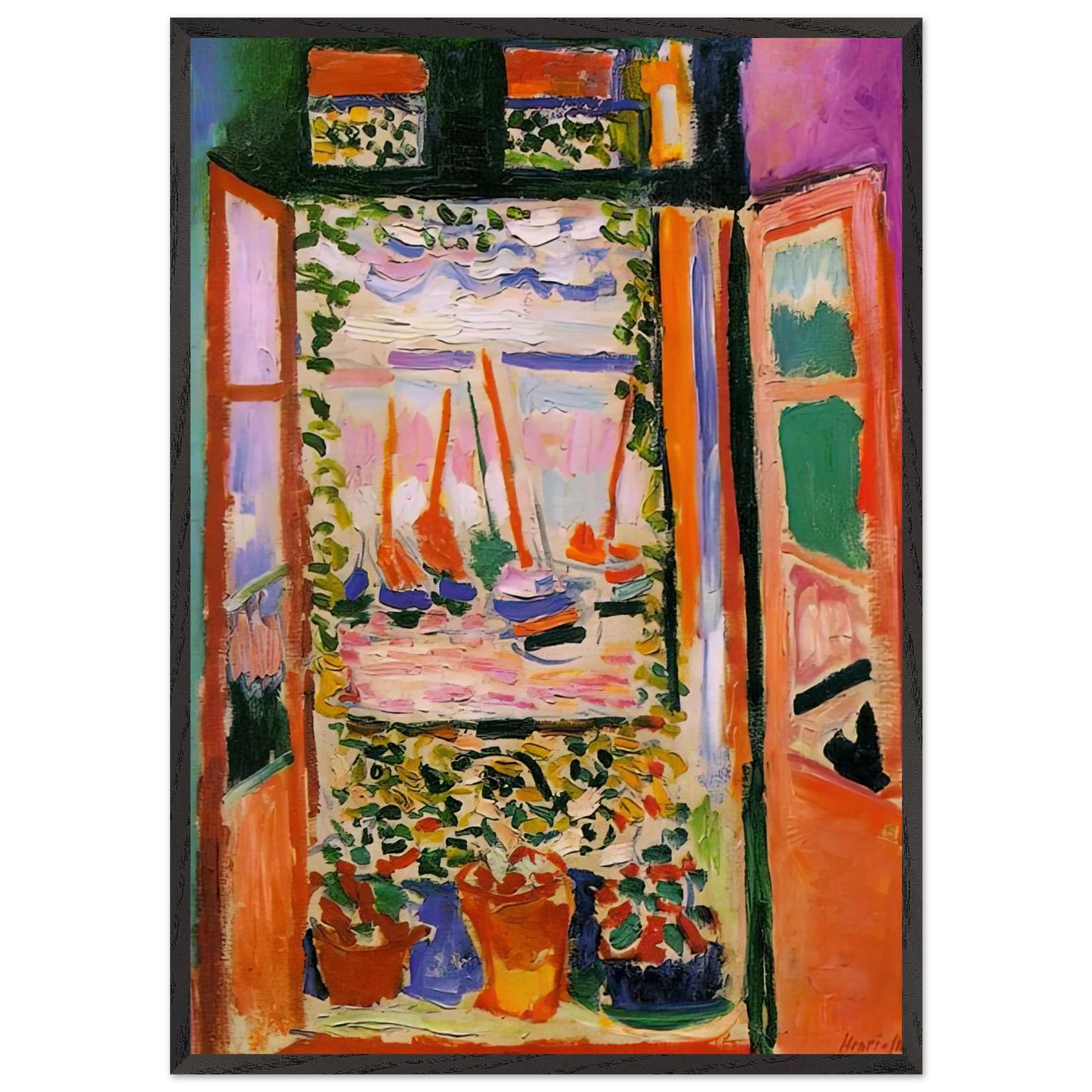 OPEN WINDOW COLLIOURE 1905 - Henri Matisse 70x100 cm / 28x40 inches Framed Art Print – Black Wooden Frame