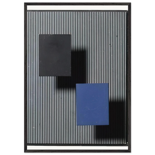 DOS CUADRITOS - Jesus Rafael Soto 70x100 cm / 28x40 inches Framed Art Print – Black Wooden Frame