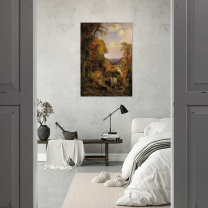 On the Wissahickon near Chestnut Hill - Thomas Moran Brushed Aluminum Print - 70x100 cm / 28x40 inches | Thomas Moran Aluminum Print | Thomas Moran Prints
