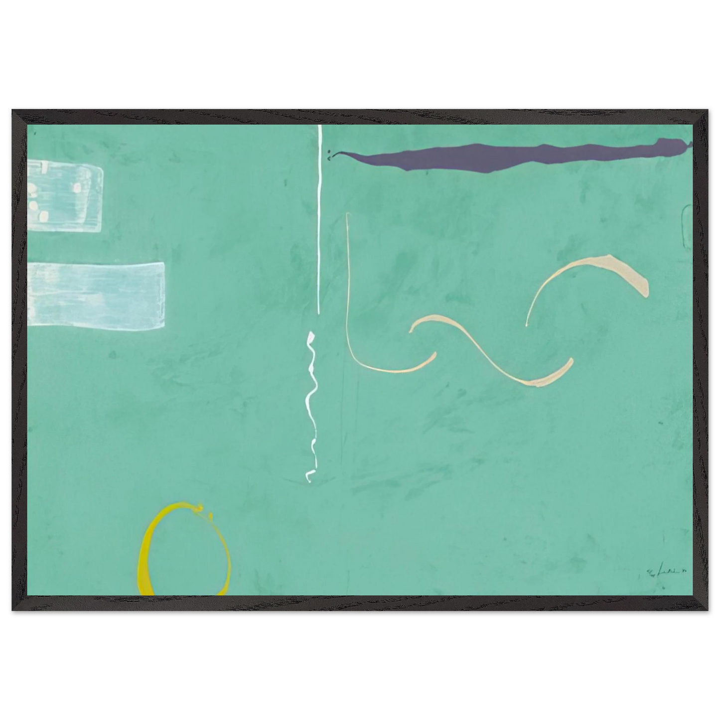 Helen Frankenthaler - Tahiti - 1989 Wall art - 20x25 cm / 8x10 inches - Premium Wooden Framed Poster With Fine Art Paper-canvas - White frame