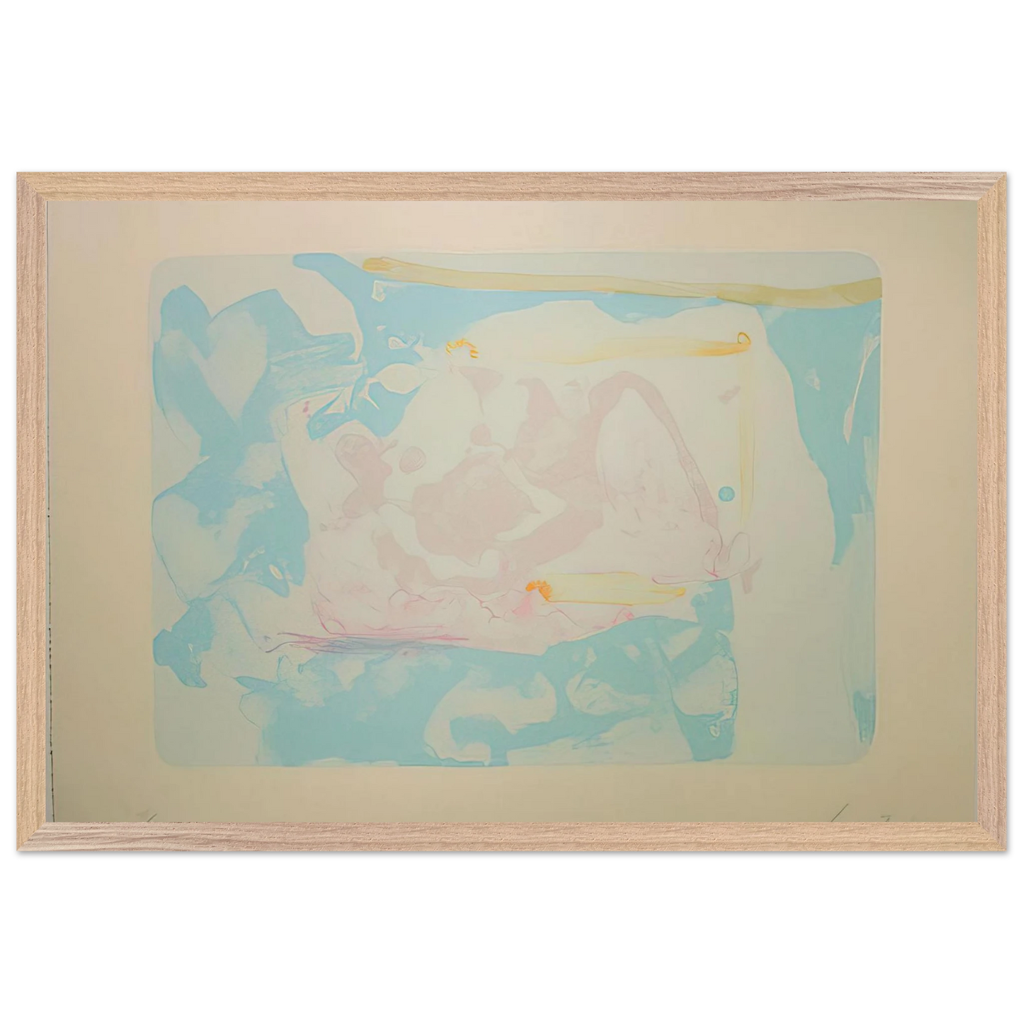Helen Frankenthaler - Reflections III - 1995 Wall art - 60x80 cm / 24x32 inches - Premium Wooden Framed Poster With Fine Art Paper-canvas - White frame