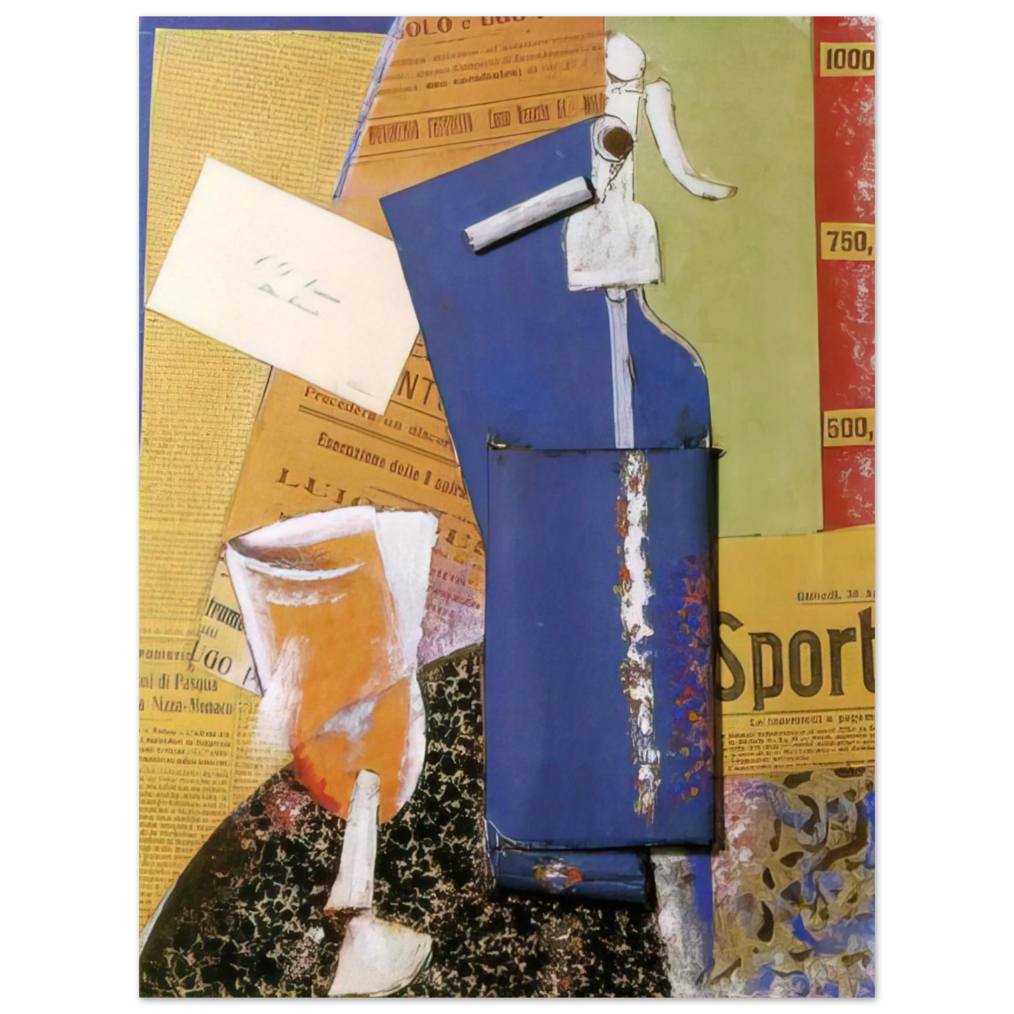 Carlo Carra - STILL LIFE WITH SYPHON SODA WATER 1914  75x100 cm / 30x40inches Fine Art Poster