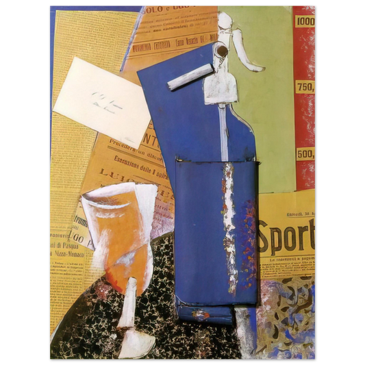 Carlo Carra - STILL LIFE WITH SYPHON SODA WATER 1914  75x100 cm / 30x40inches Fine Art Poster