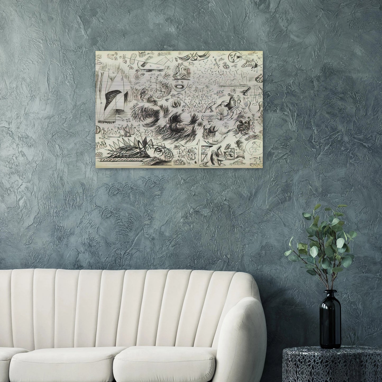 SHEET OF STUDIES 1941 - Jackson Pollock Brushed Aluminum Print - 70x100 cm / 28x40 inches | Jackson Pollock Aluminum Print | Jackson Pollock Prints