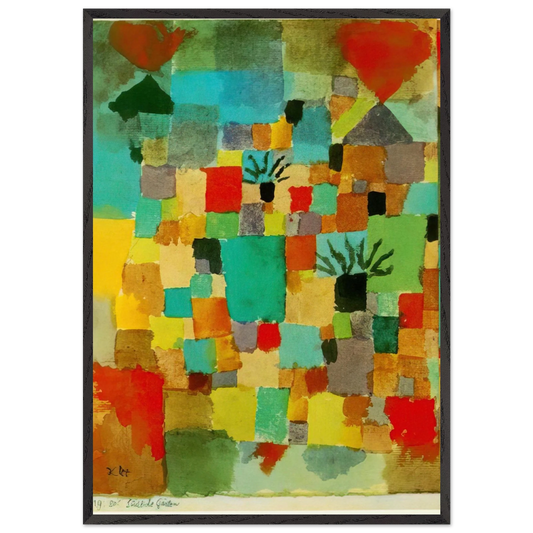 SOUTHERN TUNISIAN GARDENS 1919 - Paul Klee 70x100 cm / 28x40 inches Framed Art Print – Black Wooden Frame