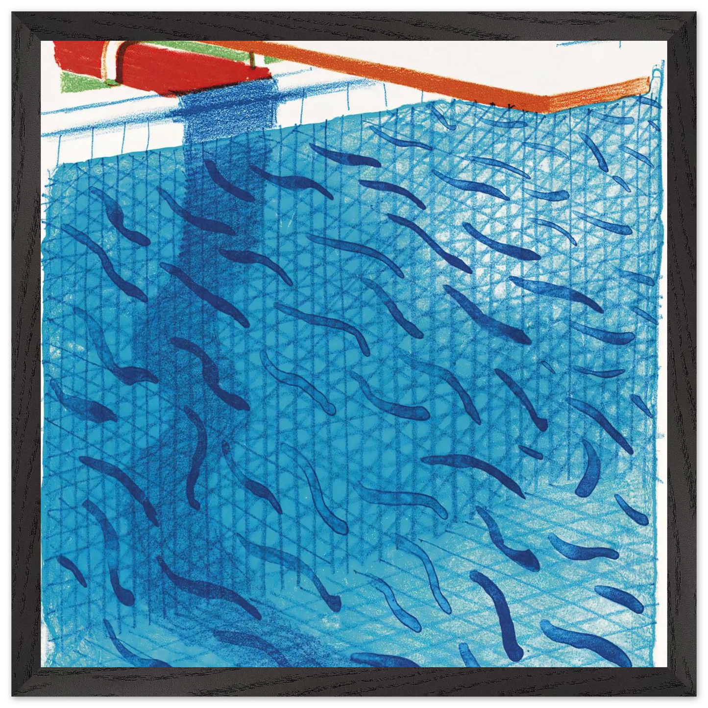 David Hockney - David Hockney Wall art - 30x45 cm / 12x18 inches - Premium Wooden Framed Poster With Fine Art Paper-canvas - White frame