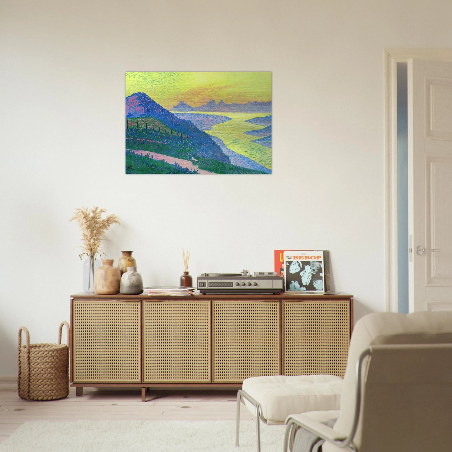 SUNSET AT AMBLETEUSE 1899 - Theo van Rysselberghe Brushed Aluminum Print - 70x100 cm / 28x40 inches | Theo van Rysselberghe Aluminum Print | Theo van Rysselberghe Prints