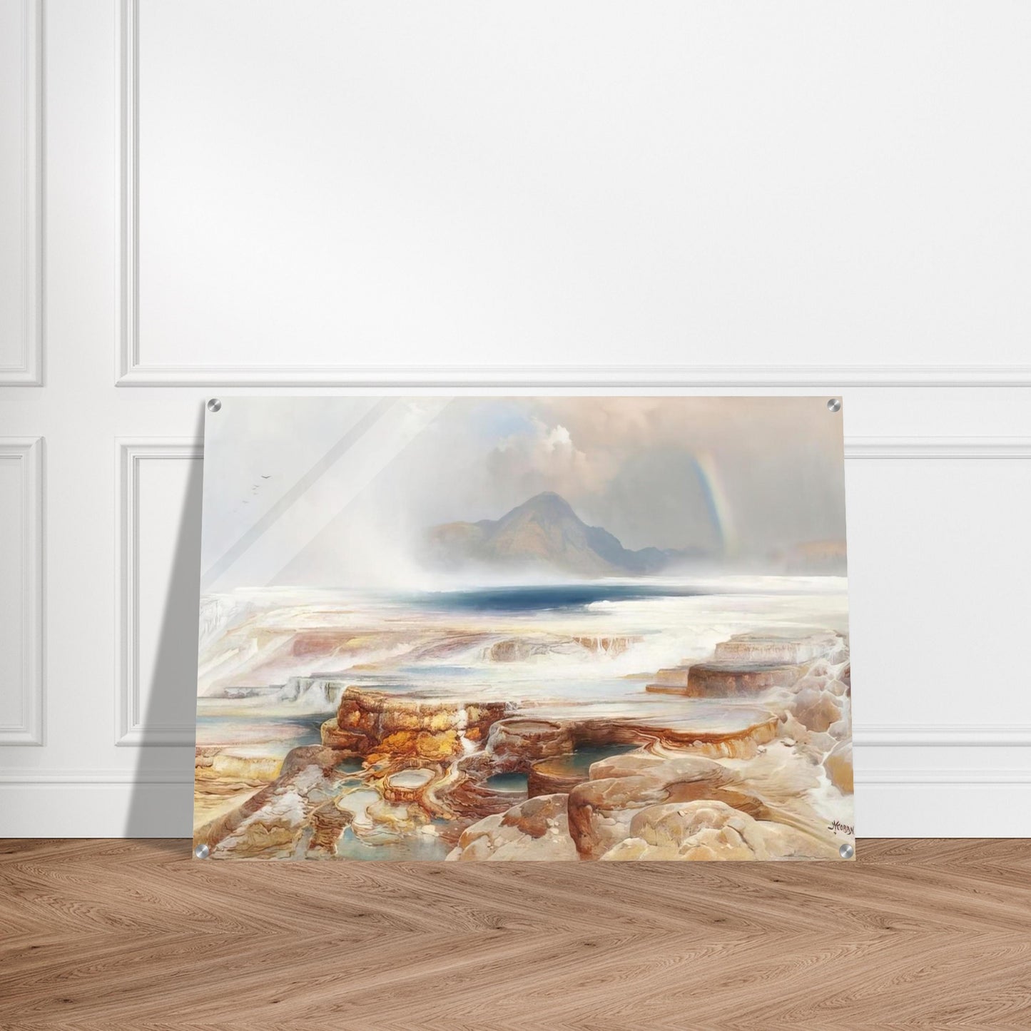 Hot Springs of the Yellowstone - Thomas Moran Acrylic Print - 70x100 cm / 28x40″ inches