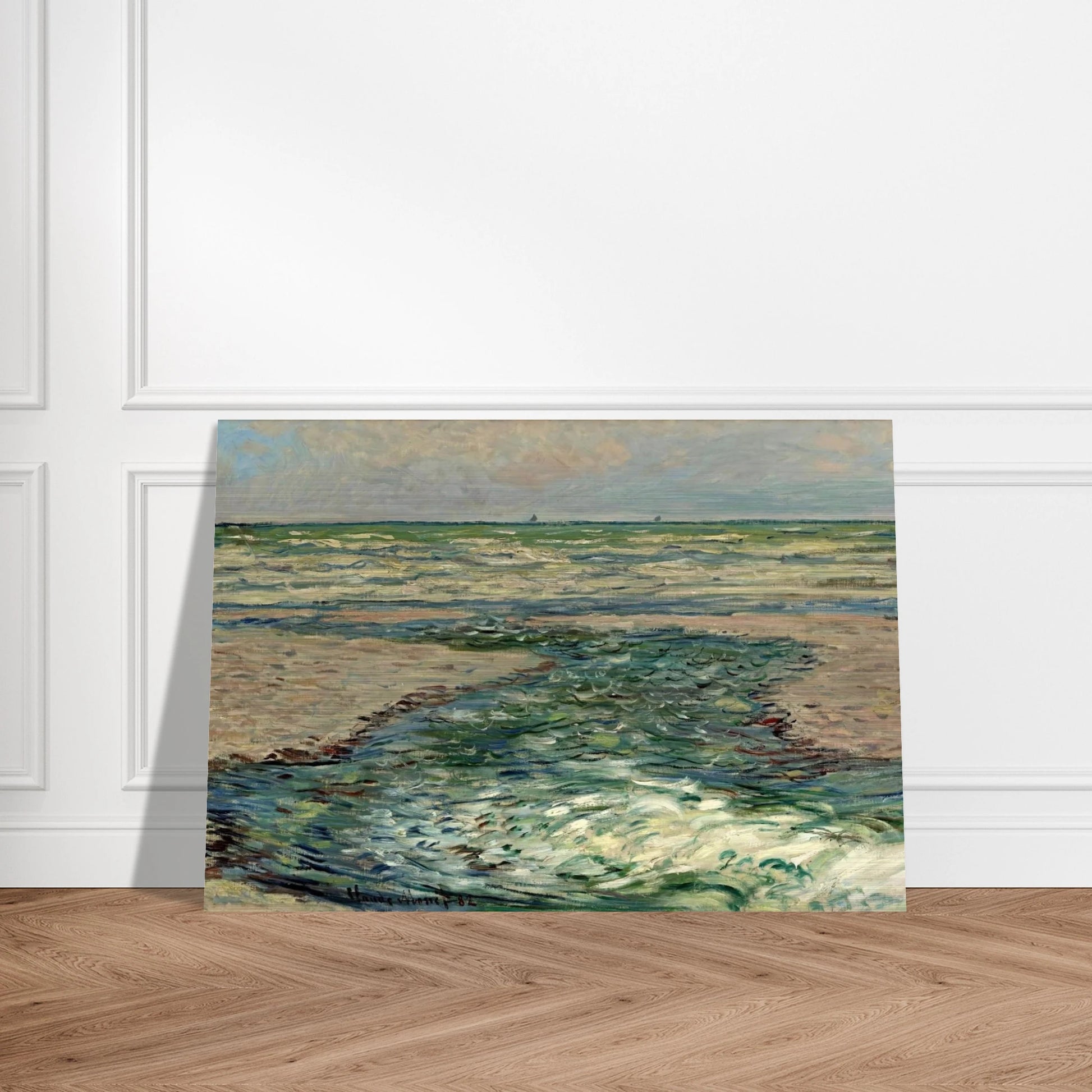 The Seacoast of Pourville, Low Tide - claude monet Brushed Aluminum Print - 70x100 cm / 28x40 inches | claude monet Aluminum Print | claude monet Prints