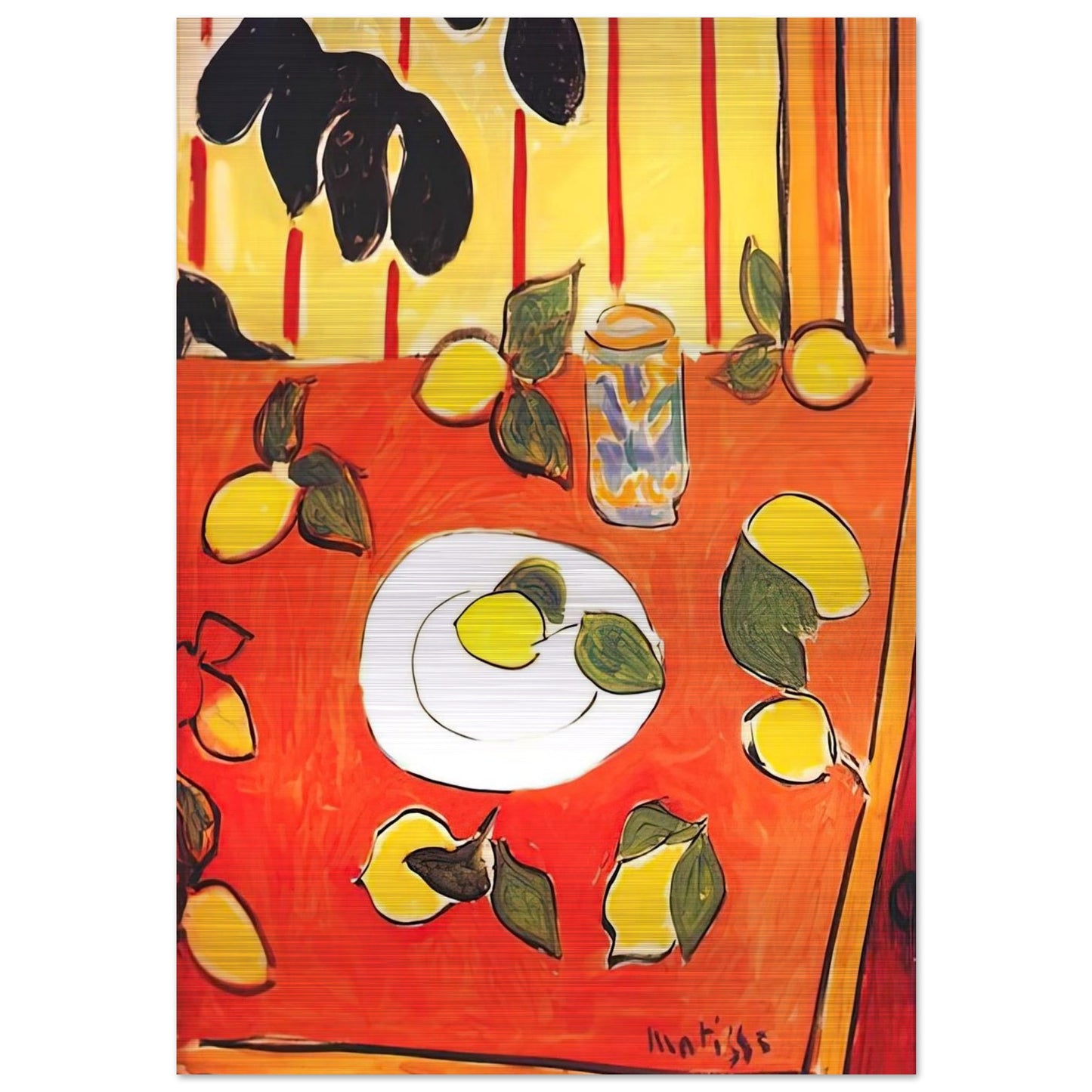 BLACK PHILODENDRON AND LEMONS 1943 - Henri Matisse Brushed Aluminum Print - 70x100 cm / 28x40 inches | Henri Matisse Aluminum Print | Henri Matisse Prints