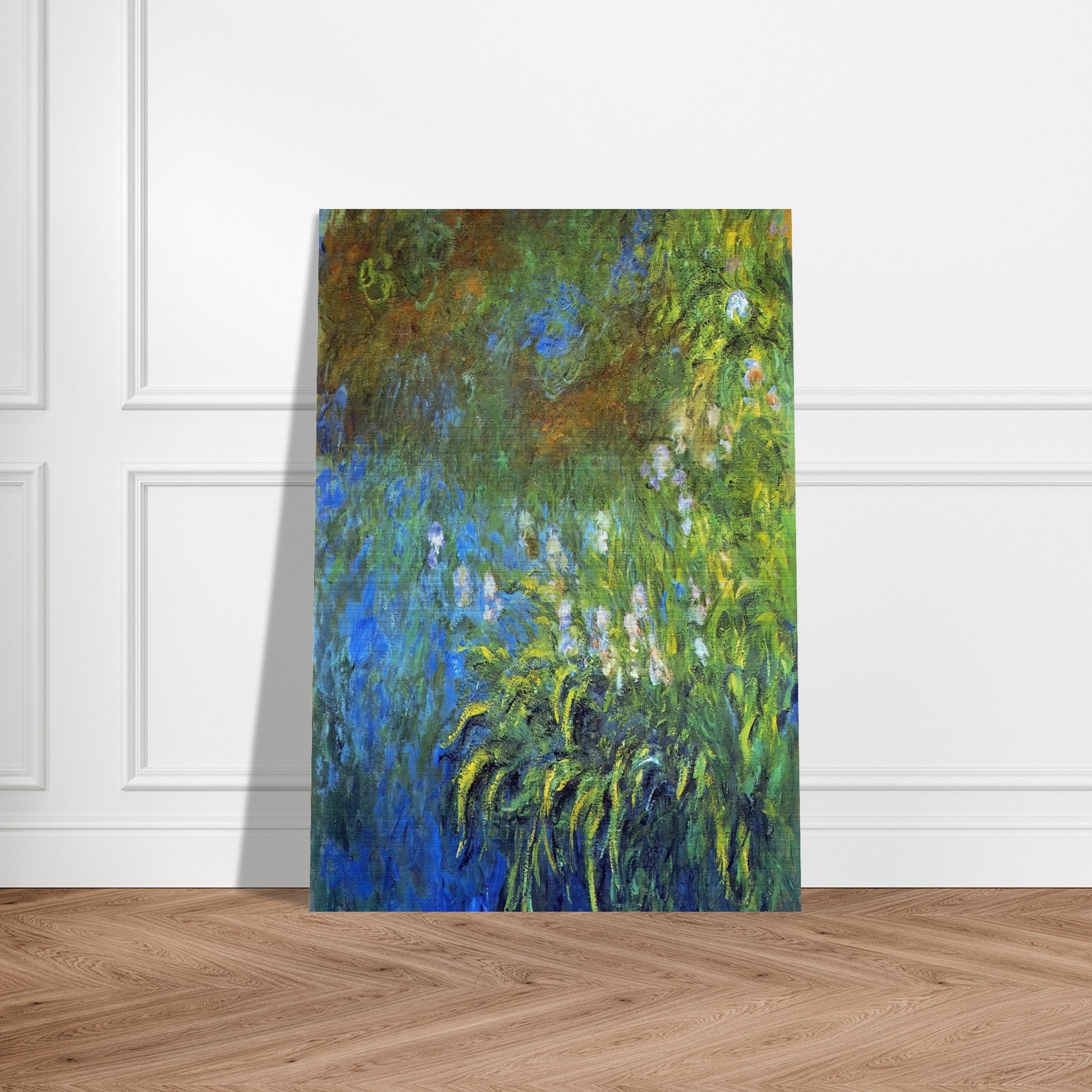 Iris at the Sea-Rose Pond - claude monet Brushed Aluminum Print - 70x100 cm / 28x40 inches | claude monet Aluminum Print | claude monet Prints