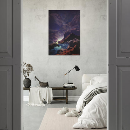 Moonlight - Maxfield Parrish Brushed Aluminum Print - 70x100 cm / 28x40 inches | Maxfield Parrish Aluminum Print | Maxfield Parrish Prints
