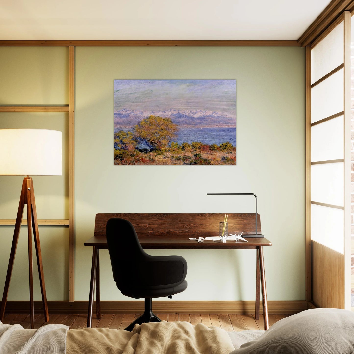 The Alps Seen from Cap d'Antibes - claude monet Brushed Aluminum Print - 70x100 cm / 28x40 inches | claude monet Aluminum Print | claude monet Prints