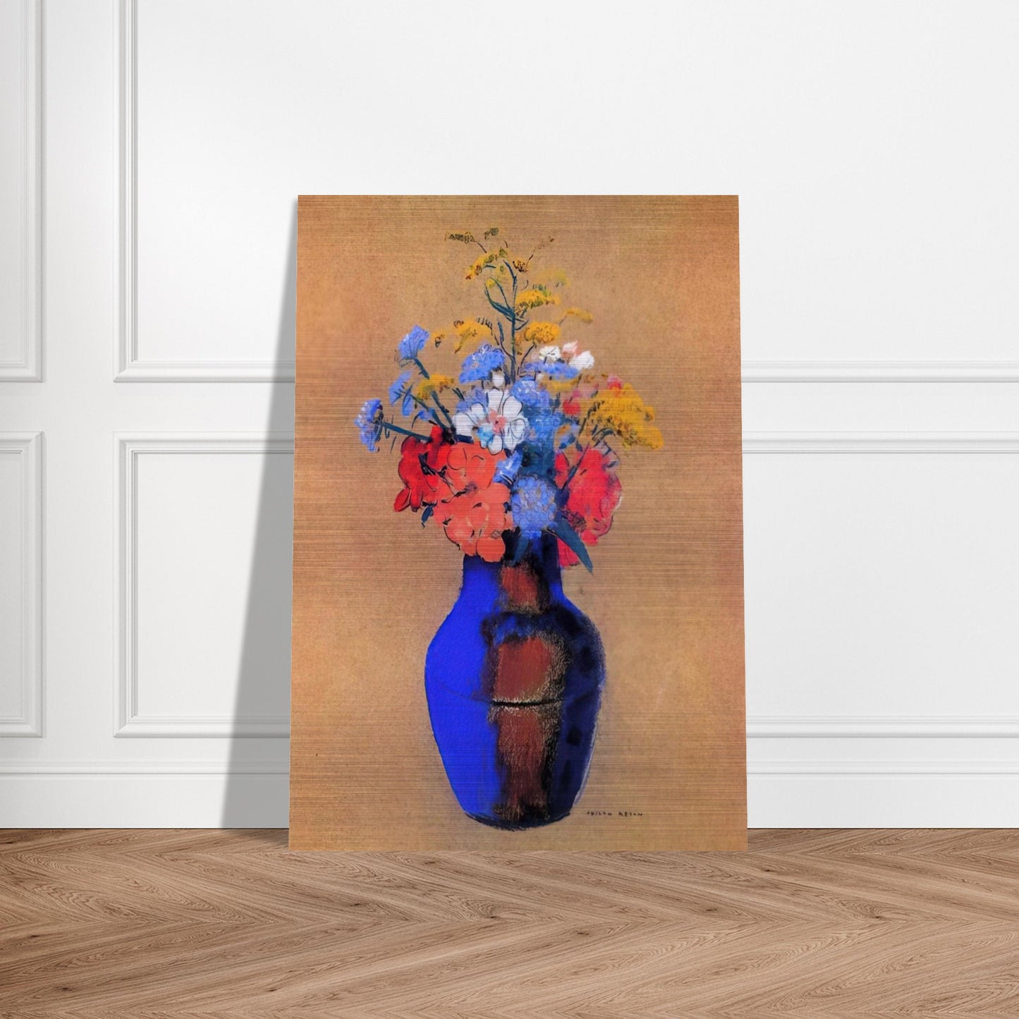 WILD FLOWERS IN A VASE - Odilon Redon Brushed Aluminum Print - 70x100 cm / 28x40 inches | Odilon Redon Aluminum Print | Odilon Redon Prints