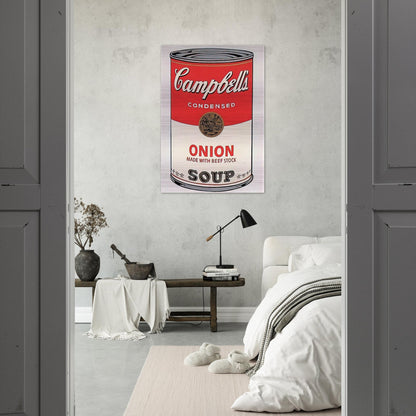 Campbell's Soup Can  onion  - Andy Warhol Brushed Aluminum Print - 70x100 cm / 28x40 inches | Andy Warhol Aluminum Print | Andy Warhol Prints