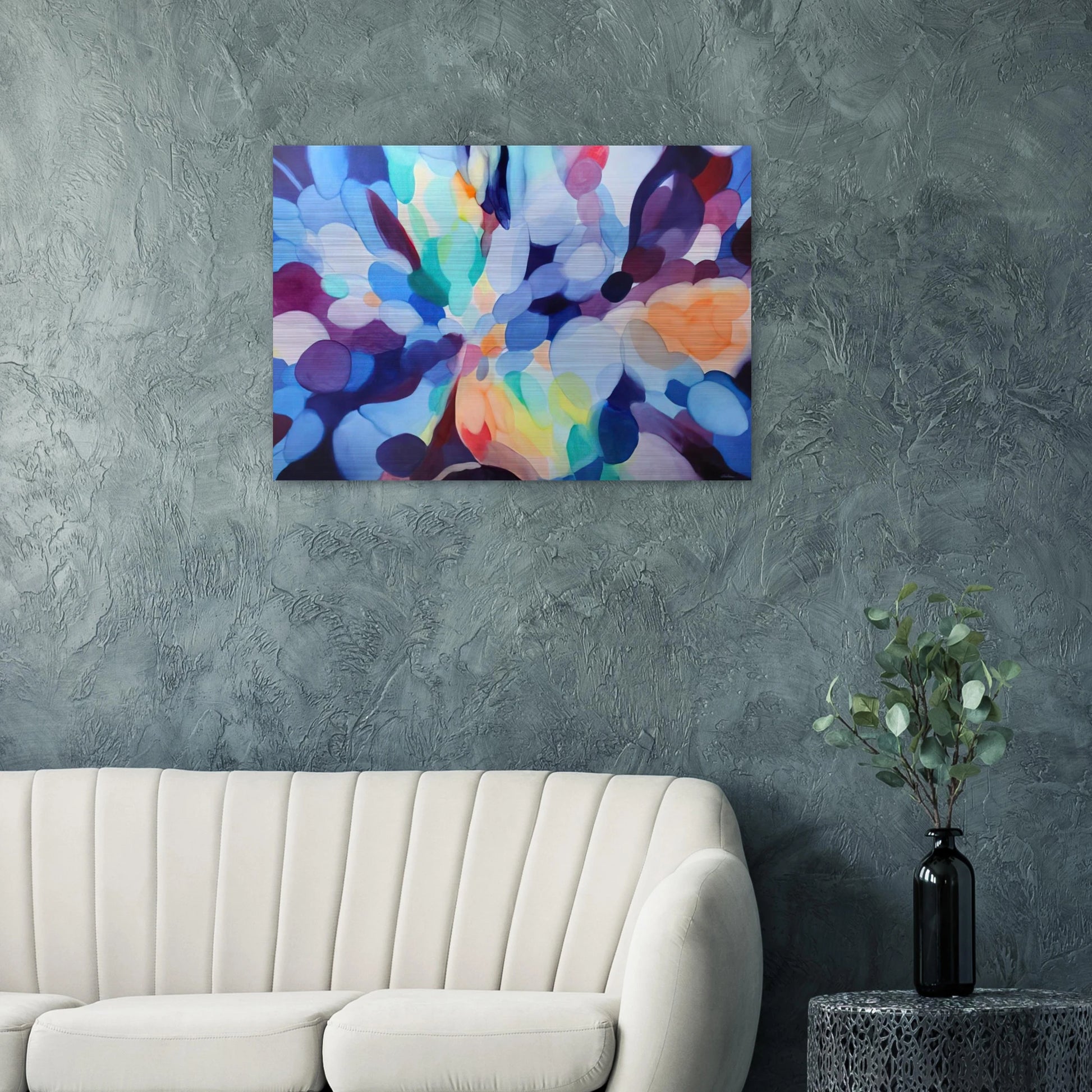 Through Sleep to Orange - Alice Baber Brushed Aluminum Print - 70x100 cm / 28x40 inches | Alice Baber Aluminum Print | Alice Baber Prints