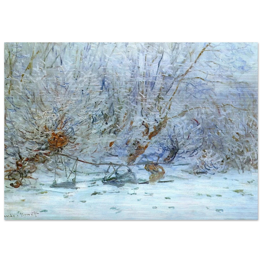 The Frost - claude monet Brushed Aluminum Print - 70x100 cm / 28x40 inches | claude monet Aluminum Print | claude monet Prints