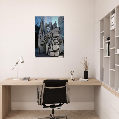 MONUMENT WITH STANDING BEAST 1984 - Jean Dubuffet Brushed Aluminum Print - 70x100 cm / 28x40 inches | Jean Dubuffet Aluminum Print | Jean Dubuffet Prints